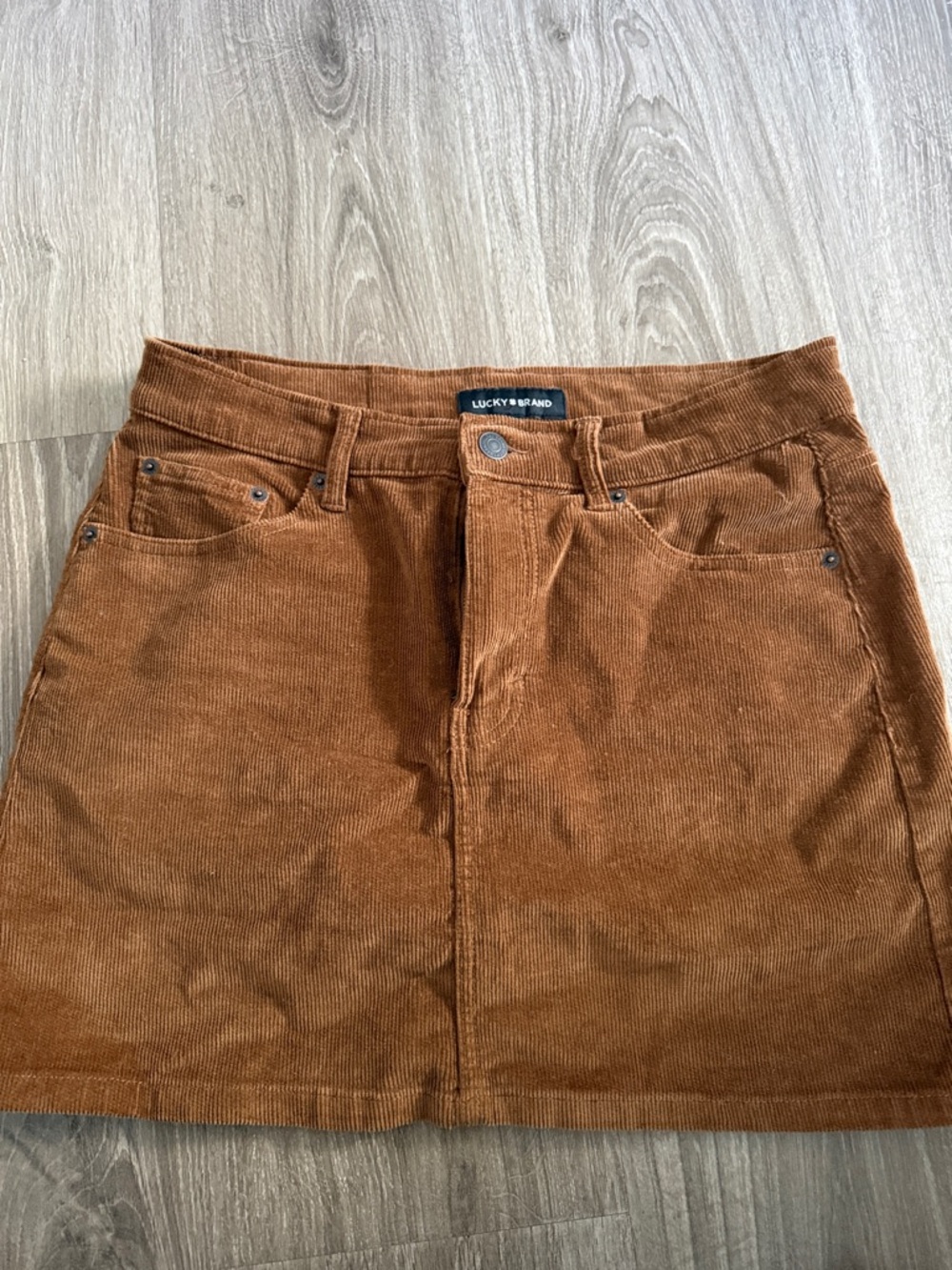 Lucky Brand Corduroy Mini Skirt in Burnt Orange